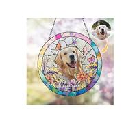 Personalised Suncatcher Stained Glass Window Hanging Gifts Custom Photo Family Window Hanging Ornament Grandma Kids God Cat Family Portrait Faux Stained Glass Memorial Gifts