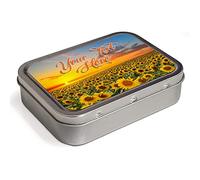 Personalised Sunflower 2oz Tobacco Tin | Baccy Storage | Pill Box | Cigarette Rolling Stash Can SH247