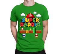 Personalised Super Daddio Mario Gaming Fathers Day Mens T-Shirts Tee Top #FD Irish Green M