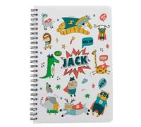 Personalised Superhero Animal Adventure Pattern, Gift for Kids, Perfect for Back to School, A5 Notebook, Personal Diary, Blank Diary.