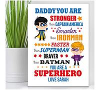 Personalised Superhero Birthday Present - ANY NAME AND MESSAGE - A5 or A4 Black, White Frame or Print - Special Present for a Friend, Dad, Brother, Son, Teacher, Boyfriend (A4 Print Only (No Frame))