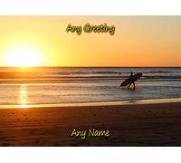 Personalised Surfing Greeting Card (Birthday, Mothers Day, Fathers Day, Christmas, Blank) - Custom Card for Him Her Male Female Family Kids