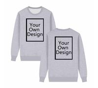 Personalised Sweatshirts Custom Sweatshirt Long Sleeve Tops Pullover Create Your Own Jumpers Winter Sweater Women Printed T Shirts Any Text Photo Image Picture Dark Gray