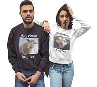 Personalised Sweatshirts - Printed With Your Photos, Text or Logo Custom DTG Printed Black