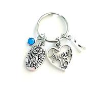 Personalised Sweet 16 St Christopher Any Initial & Birthstone & Velvet Gift Bag