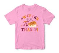 Personalised Sweeter than Pi Kids Maths T Shirt - Custom Name - Maths Numbers Day Top For Son or Daughter - Fun Pie Design - Mathematics Lover Boys Girls Gift, 3-4 Years, Light Pink