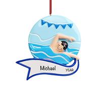 Personalised Swimmer Ornament 2025 - Fast & Free 24h Customisation - Swimming Christmas Ornaments for Tree - Custom Gift Wrapped Swim Boy Keepsake for Olympic Team, Triathlete, Swimmers