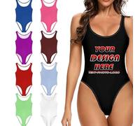 Personalised Swimming Costume for Women Swimsuit with Funny Photo Text or Name Personalised One Piece Tummy Control High Waisted Vintage Swimwear Ladies,Valentine's Daypersonalised Gift