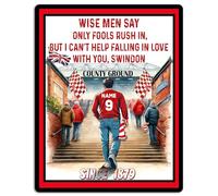 Personalised Swindon Football Metal Wall Sign, Vintage Retro Club Plaque, Match Day Keepsake, Man Cave Home Bar Decor Birthday Father's Day Gift - SFS74