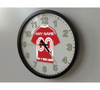 PERSONALISED SWINDON TOWN FOOTBALL SHIRT THEMED GLOW IN THE DARK 10 INCH CIRCULAR WALL CLOCK !!!