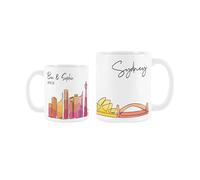 Personalised Sydney Mug - Colourful Australia Skyline Souvenir Memento - Tea/Coffee Custom Gift Mug