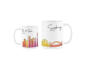 Personalised Sydney Mug - Colourful Australia Skyline Souvenir Memento - Tea/Coffee Custom Gift Mug