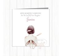 Personalised Sympathy Card - Sorry For Your Loss - Angel Delicate Wings - Any Name/Relation - Daughter, Mum, Sister, Gran, Sister, Friend, Aunt, Godmother