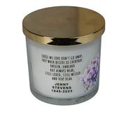 Personalised Sympathy Condolence Bereavement Memorial Gift Remembrance Candle with Flowers