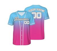 Personalised t Shirt Baseball Jersey Men Oversized top Custom Print Any of Your Design Name Number TeamName Logo Football Shirt Button Down Women Youth Kids Hipster Hip Hop Sports Uniforms