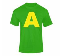 Personalised T Shirt, Custom Name Initial Print Halloween Costume Top 1ES