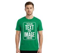 Personalised T-Shirt - Custom Name Text Logo Photo - Handmade Unisex Printed Front Design - Create Your Own Summer Tee(S, Kelly Green)