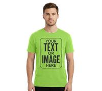 Personalised T-Shirt - Custom Name Text Logo Photo - Handmade Unisex Printed Front Design - Create Your Own Summer Tee(M, Lime Green)