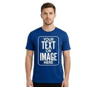 Personalised T-Shirt - Custom Name Text Logo Photo - Handmade Unisex Printed Front Design - Create Your Own Summer Tee(S, Royal)