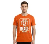 Personalised T-Shirt - Custom Name Text Logo Photo - Handmade Unisex Printed Front Design - Create Your Own Summer Tee(L, Orange)