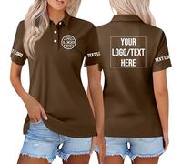 Personalised T-Shirt - Custom Polo Shirts Short Sleeve Tops for Women, Design Your Any Logo & Text for Workwear Company Uniforms Event Stag