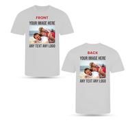 Personalised T-Shirt | Custom Print with Photo, Logo or Text | Unisex Tee for Men, Women & Kids | Gift Idea for Birthday, Christmas, Events | 100% Cotton | Kids White Front & Back | L 9-11 Years