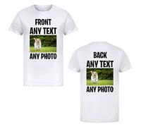 Personalised T-Shirt | Customisable with Any Text Any Photo or Logo | Unisex Design | Ideal for Men, Women, & Kids | for Birthday, Christmas, Workwear | 100% Cotton White X-Large (XL)