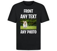 Personalised T-Shirt | Customisable with Any Text Any Photo or Logo | Unisex Design | Ideal for Men, Women, & Kids | for Birthday, Christmas, Workwear | 100% Cotton Black X-Large (XL)