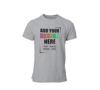Personalised T-Shirt for Men & Women | Customised with Any Text, Image, or Logo | for Mothers Day, Birthdays, Sports, and Bachelor Parties | Ideal for Men, Women, and Kids, Sports Grey
