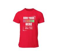 Personalised T-Shirt for Men & Women | Customised with Any Text, Image, or Logo | for Mothers Day, Birthdays, Sports, and Bachelor Parties | Ideal for Men, Women, and Kids, Red