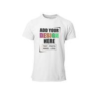 Personalised T-Shirt for Men & Women | Customised with Any Text, Image, or Logo | for Mothers Day, Birthdays, Sports, and Bachelor Parties | Ideal for Men, Women, and Kids, White
