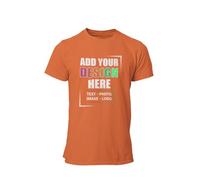 Personalised T-Shirt for Men & Women | Customised with Any Text, Image, or Logo | for Mothers Day, Birthdays, Sports, and Bachelor Parties | Ideal for Men, Women, and Kids, Orange