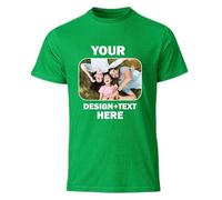 Personalised T-Shirt for Men, Women & Kids UK - Customise with Your Photo & Text | Design Your Own Funny Unisex Tee | Premium Quality Short Sleeve Top Kelly Green