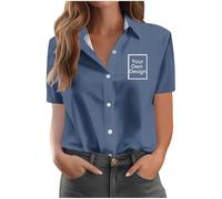 Personalised T Shirt for Women UK Customised Printed T-Shirts with Photo Text Design Your Own Custom T Shirt Casual Short Sleeve Funny Tee Vintage Style for Music Fans Work Navy