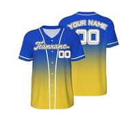 Personalised t Shirt Multicolor Baseball Jersey Men Add Name Number TeamName Logo Oversized top Custom Football Shirt Button Down Women Youth Kids Hipster Hip Hop Sports Uniforms