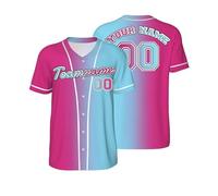Personalised t Shirt Personalized Baseball Jersey top Oversized Design Your Add Teamname/Logo/Name/Number Sprots Uniform Football Shirt Button Dowm for Men Woman Custom Gift