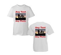 Personalised T-Shirt, Printed Custom Your Image Text Stag Hen Do Party Unisex Adults Kids Mens Womens Top (White, 3XL)