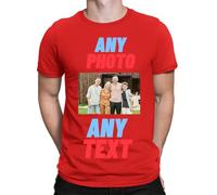Personalised T-Shirt UK | Design Your Own | Any Photo, Any Text | Men & Kids | Personalised Workwear Mens Tshirt | Printed Stag do Hen Party Create Your Own Custom T Shirt Red 7-8 Years