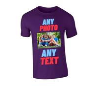 Personalised T-Shirt UK | Design Your Own | Custom Photo & Text | Men & Kids | Personalised Gifts Workwear T Shirt | Create Your Own Customise Tee | Unique Gift Purple 5-6 Years