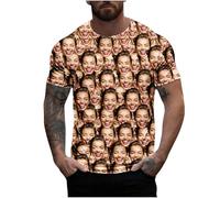 Personalised T Shirt UK Men Women Funny Personalised T Shirt All Over Face Print Top Tee Gift for Him Her