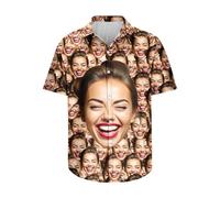 Personalised T Shirt UK Men Women Funny Personalised T Shirt All Over Face Print Top Tee Gift for Him Her