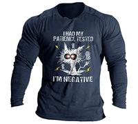 Personalised T Shirts for Men Funny Tshirt 2024 American Retro Long Sleeve T Shirt Personalized Printed T Shirt Men's T Shirts (Blue, XL)