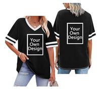 Personalised T Shirts for Mom Plus Size Summer Tops Custom T Shirts Photos & Text & Logo Printed Front and Back Create Your Own Short Sleeve Funny Tee Top Best Gifts for Couples Friends Families