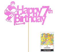 Personalised Tail Whipper Stunt Scooter Glitter Cake Topper - Light Pink Custom Name Glitter Cake Decoration and Sprinkles - Happy Birthday Decorations - Personalised Toppers for Cakes by Cakeshop