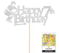 Personalised Tail Whipper Stunt Scooter Glitter Cake Topper - Light Silver Custom Name Glitter Cake Decoration and Sprinkles - Happy Birthday Decorations - Personalised Toppers for Cakes by Cakeshop