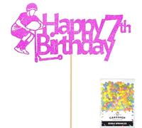 Personalised Tail Whipper Stunt Scooter Glitter Cake Topper - Pink Custom Name Glitter Cake Decoration and Sprinkles - Happy Birthday Decorations - Personalised Toppers for Cakes by Cakeshop
