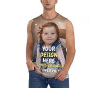 Personalised Tank Tops for Men Personalised Sleeveless T-Shirt Design Your Own Image Photo Text Logo Vest Personalized Gym Workout Tank Top Personalised Tee Gift