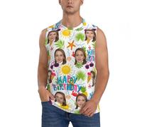 Personalised Tank Tops for Men Personalised Sleeveless T-Shirt Design Your Own Image Photo Text Logo Vest Personalized Gym Workout Tank Top Personalised Tee Gift