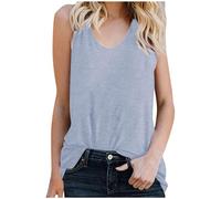 Personalised Tank Tops for Women Custom T Shirt with Text and Image T Shirt Summer Vest Tops Create Your Own T Shirt Customised Tank Tops V Neck Sleeveless Tops Loose Blouse Shirt Gray