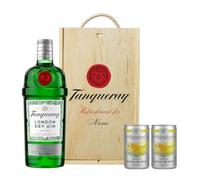 Personalised Tanqueray London Dry Gin Gift Set In Wooden Box With Folkington's Tonic Water - 47.3 ABV (70cl)